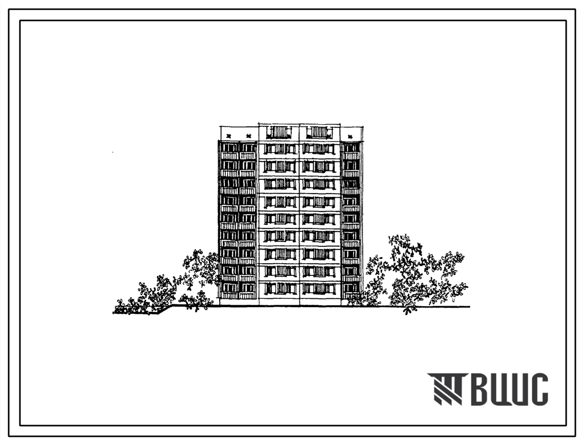 Типовой проект 135-037с.13.86 Блок-секция 9-этажная 36-квартирная торцовая 1А-2Б-2Б-3А (левая и правая) (для г. Кишенева и г. Черновиц)