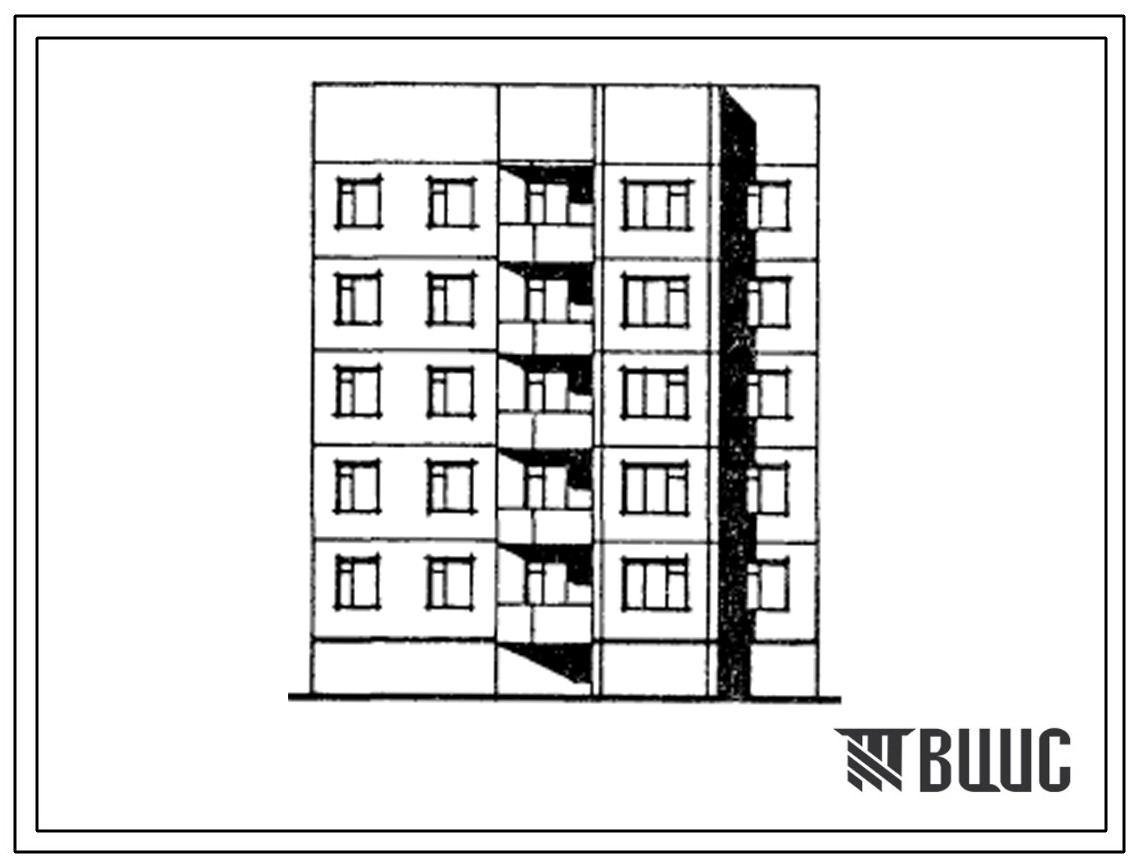 Типовой проект 185-02.13.86 Блок-секция 5-этажная 15-квартирная рядовая правая 1-2-3. Для строительства в г.Северодвинске.