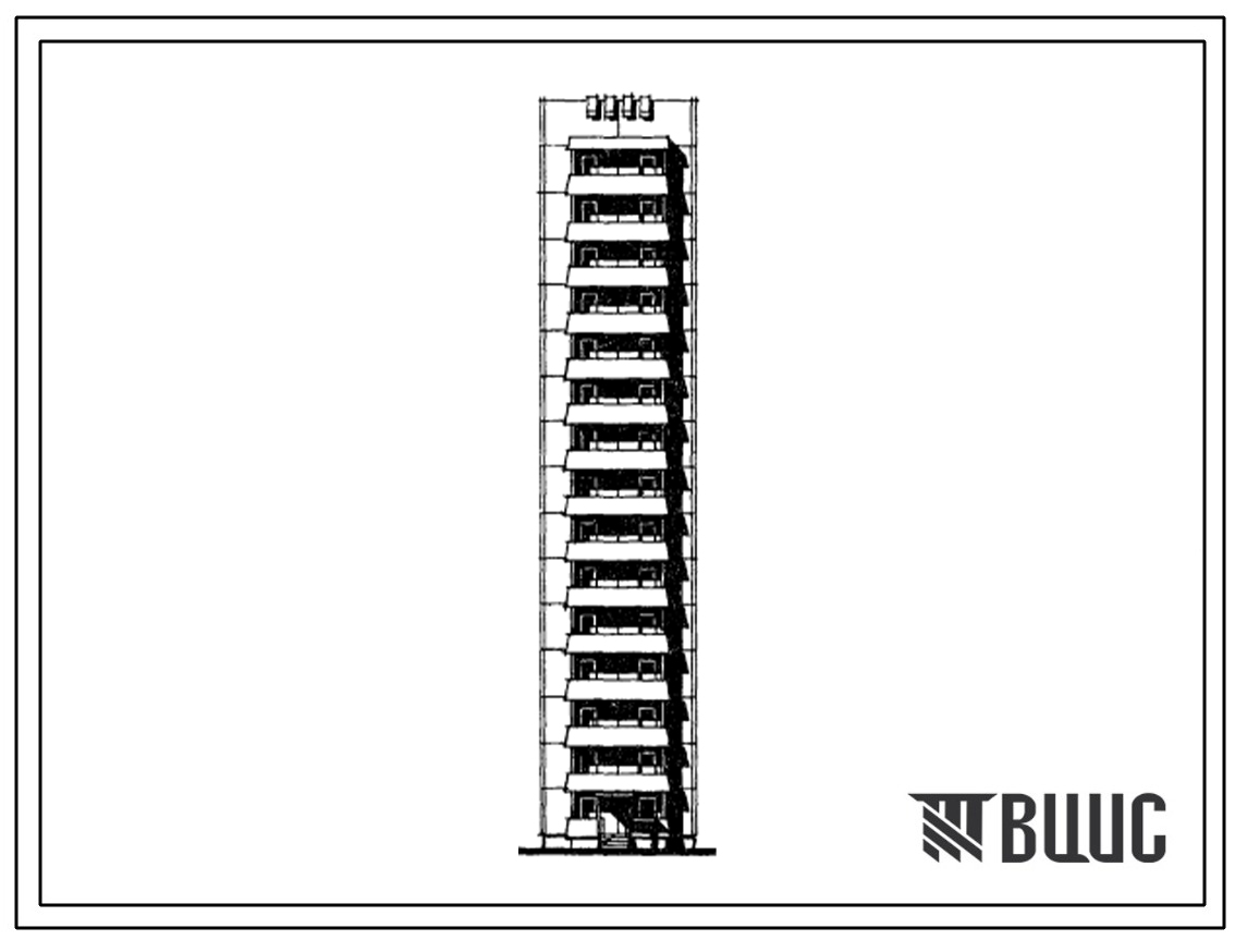 Типовой проект 134-046в.13.86 14-этажный лестнично-лифтовый блок ЛЛБ-14 (в г.г. Ворошиловграде и Донецке)