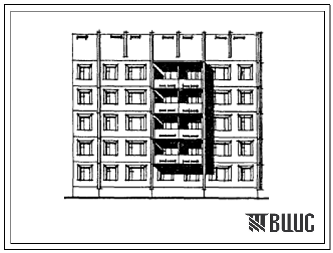 Типовой проект 135-0352.13.87 Блок-секция 5-этажная 20-квартирная торцевая правая 1-2-2-3. Для Коми АССР.