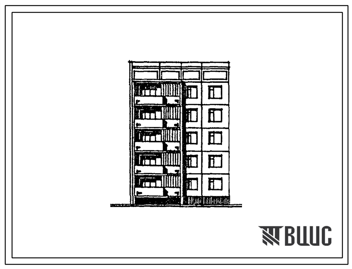 Типовой проект 76-0111с.13.88  Пятиэтажная блок-секция торцевая левая на 10 квартир. Для городов Ургенч, Гулистан, Карши