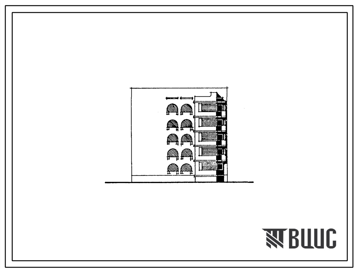 Типовой проект 155-021с.86 Пятиэтажная блок-секция угловая универсальная на 10 четырехкомнатных квартир типа 4Б