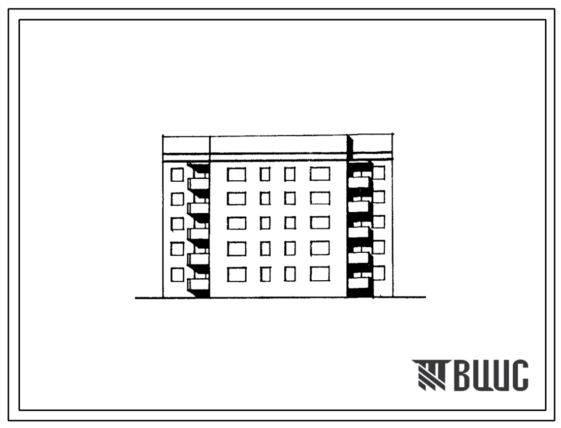 Типовой проект 89-0135.13.91 5-этажная рядовая с торцовыми окончаниями блок-секция 1Б.2Б.3Б.4Б на 20 квартир (для Белорусской ССР)