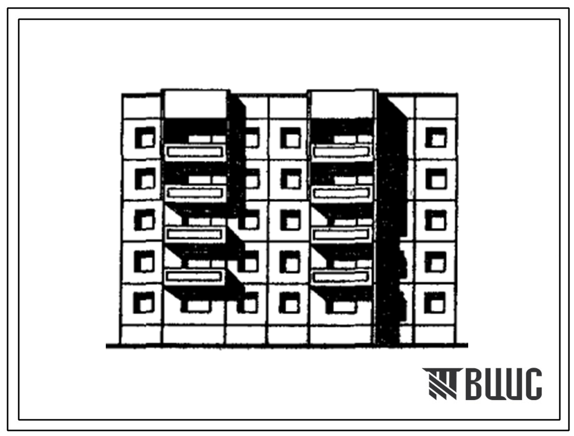 Типовой проект 97-0305.87 Блок-секция 5-этажная 20-квартирная рядовая широтная правая 1-2-3-3