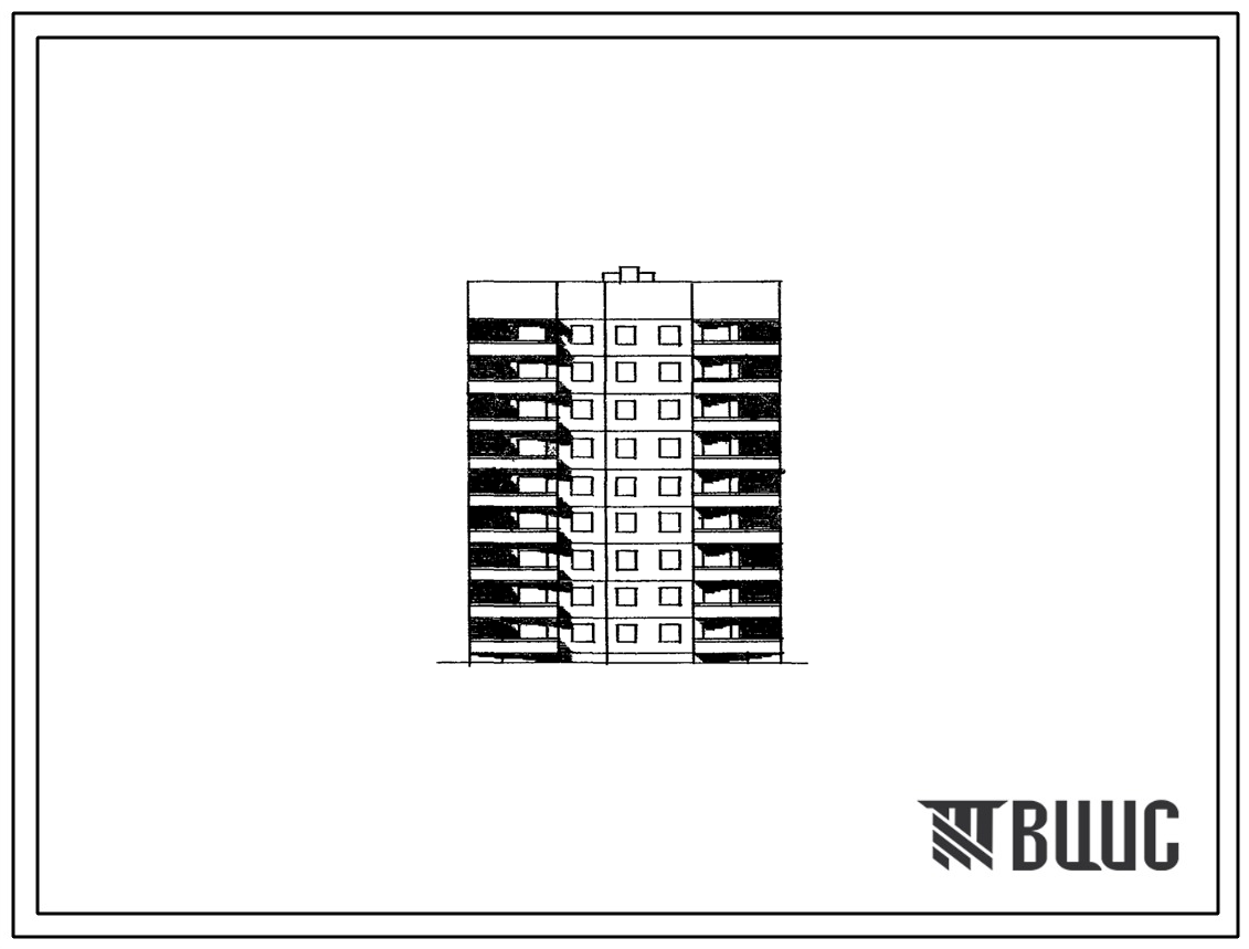 Типовой проект 90-035/1.2 Блок-секция 9-этажная 36-квартирная рядовая с торцовыми окончаниями 1Б.2Б.3А.3А