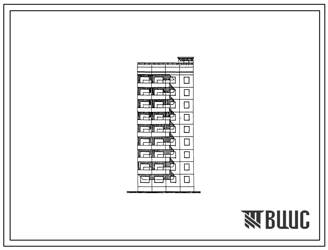 Типовой проект 94-0119.84 9-этажный 27-квартирный блок-элемент, левый Б 3л. 1Б-1Б-2Б /для строительства в г. Херсоне/