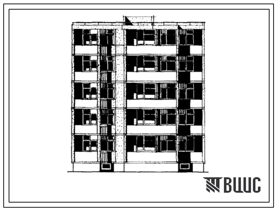 Типовой проект 126-076/1 Пятиэтажная блок-секция рядовая с торцевыми окончаниями на 15 квартир (однокомнатных 1А-5, двухкомнатных 2Б-5, трехкомнатных 3А-5). Для строительства в 4Г климатическом подрайоне г.Астрахани и области