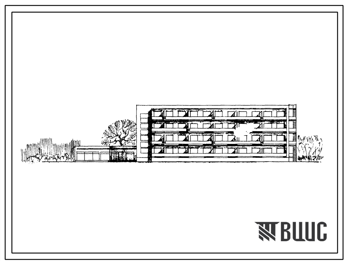 Типовой проект 162-80-5СП Четырехэтажное общежитие на 200 мест для рабочих, служащих, студентов и учащихся профтехучилищ, для строительства в районах с сейсмичностью 8 баллов.