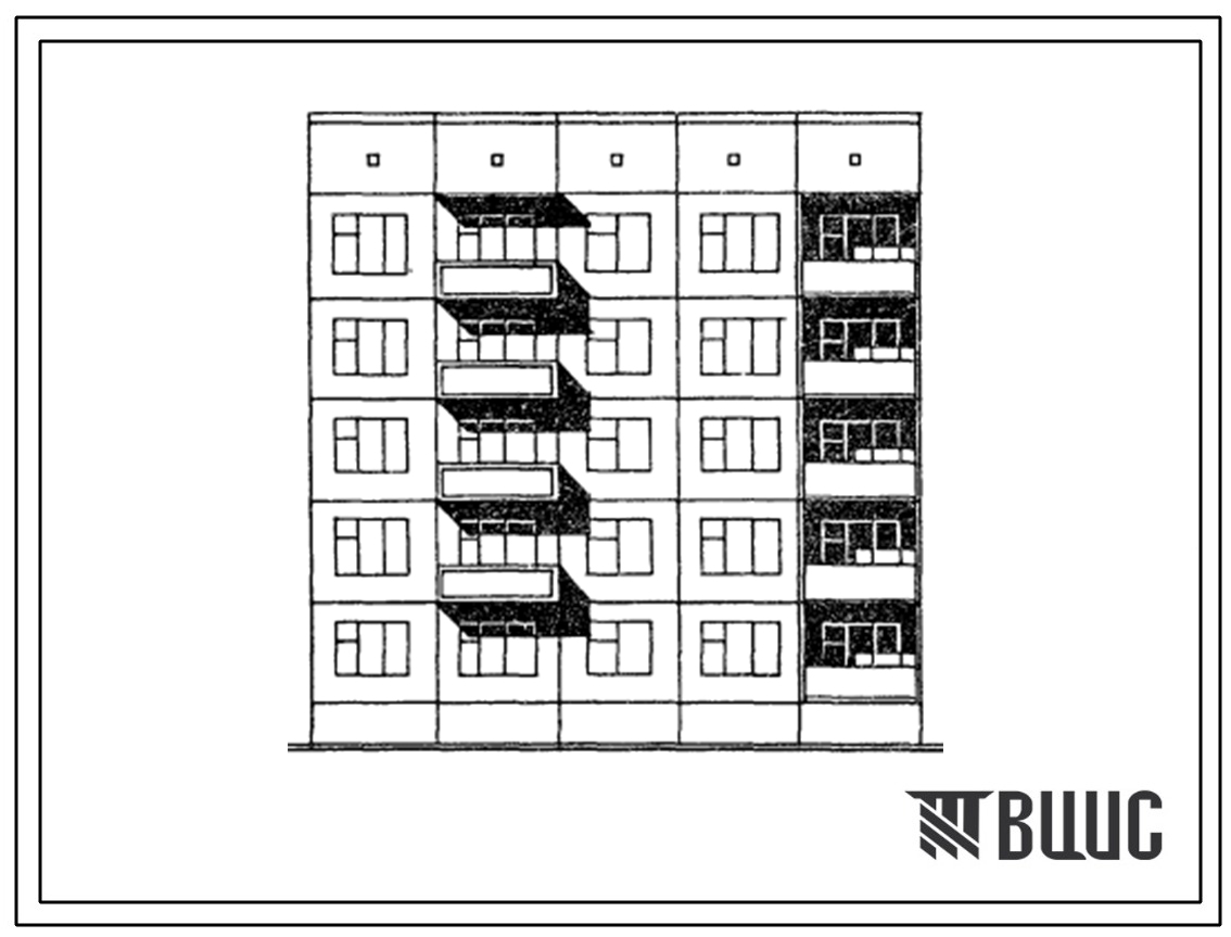 Типовой проект 121-0178.13.87 Блок-секция 5-этажная 15-квартирная рядовая правая 1-2-3. Для строительства в г.Усть-Каменогорске.