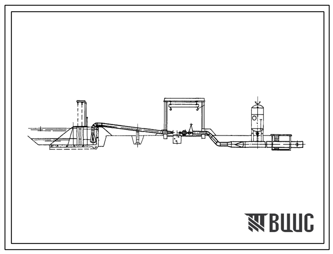 Типовой проект 820-217  Трехагрегатная насосная станция подачей 1010 л/с с напором 120 м, оборудованная насосами Д1250-125, для работы на закрытую сеть , с водозабором из канала (здание бескаркасное).
