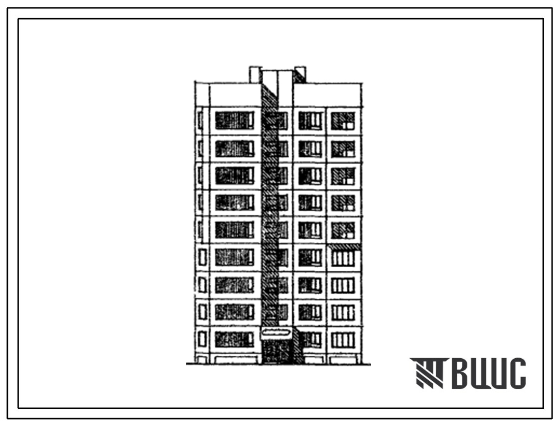Типовой проект 148-071сп.13.87 9-этажная, 36-квартирная рядовая, торцевая, угловая блок-секция с квартирами типа 1А-2Б-2Б-2Б (для строительства в Туркменской ССР)