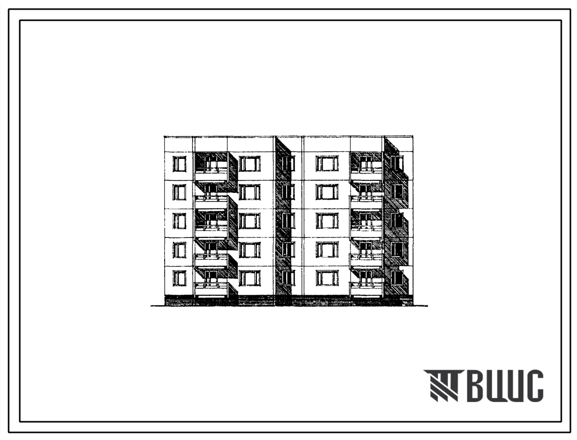 Типовой проект 97-0238м.86 Пятиэтажная блок-секция рядовая на 20 квартир. Для строительства в городах и поселках городского типа