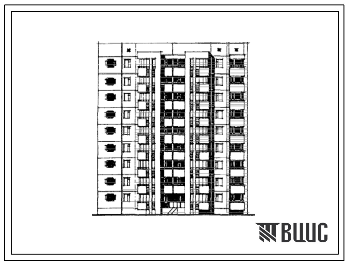 Типовой проект 135-0376.13.88 Блок-секция поворотная левая 9-этажная 35-квартирная 1-2-3-4 (для строительства в г. Черновцы)