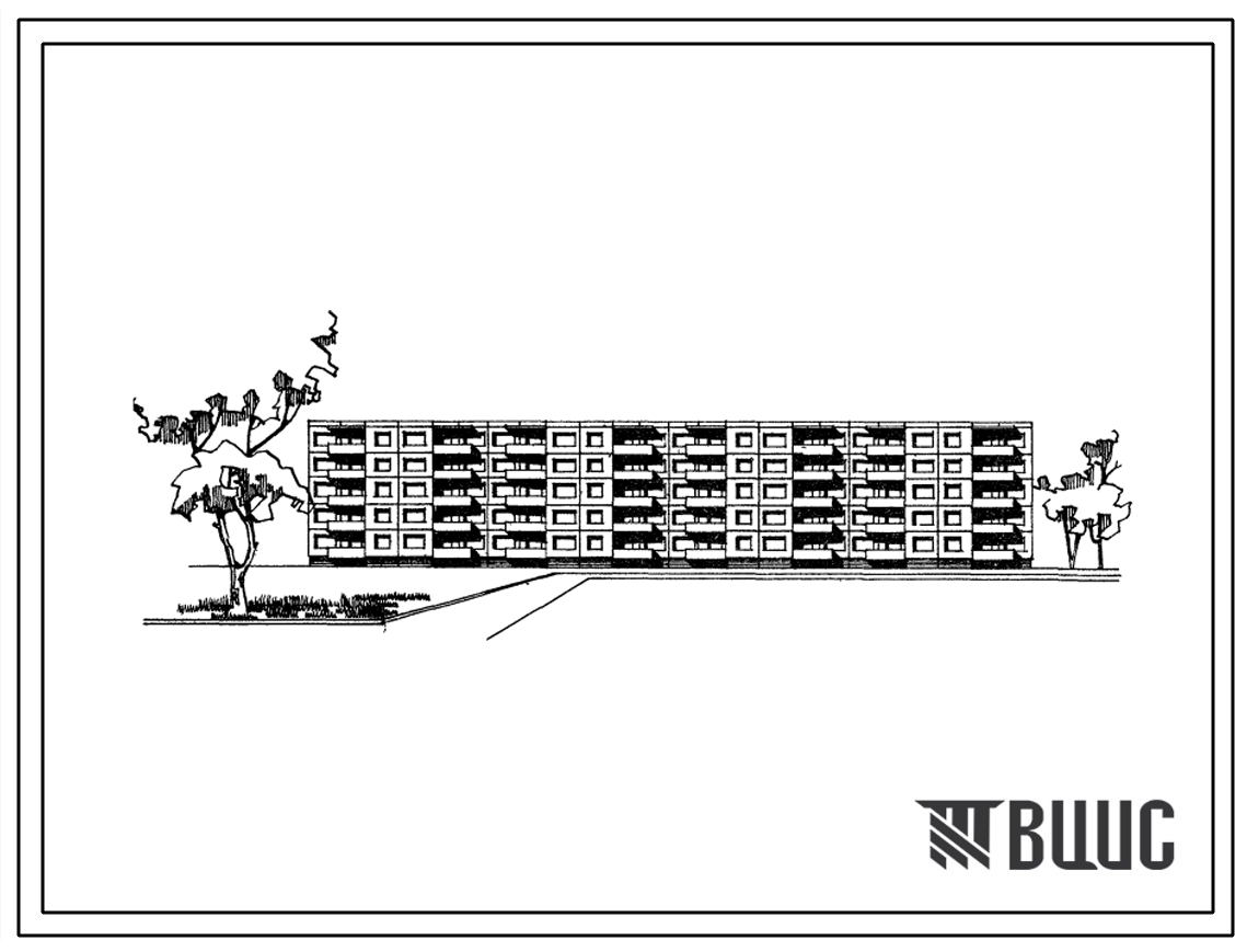 Типовой проект 1-464Ли-54 5-этажный 4-секционный крупнопанельный 100 квартирный жилой дом для малосемейных для строительства во 2 строительно-климатической зоне.
