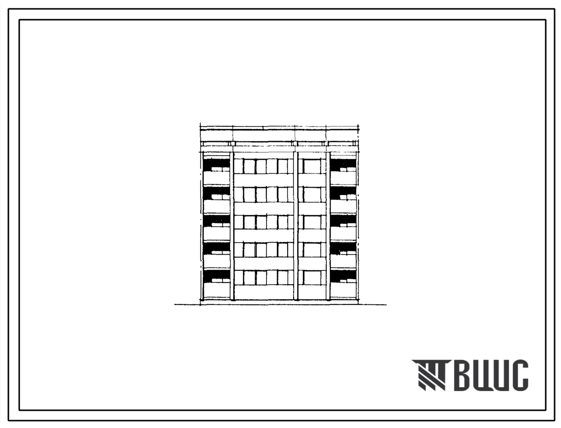 Типовой проект 103-041.85 Пятиэтажная блок-секция рядовая с правым торцевым окончанием (под углом 200) на 15 квартир