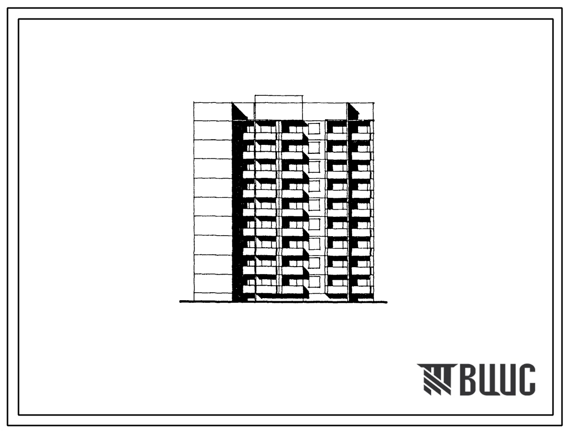 Типовой проект 91-049.13.86 Блок-секция угловая левая 9-этажная 36-квартирная 2Б-3Б-3Б-3Б для Белгородской области 