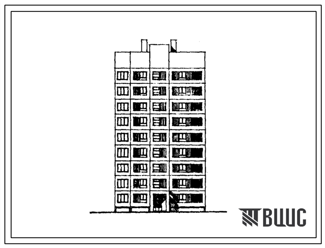 Типовой проект 148-050сп.13.86 Девятиэтажная блок-секция рядовая торцевая на 18 квартир. Для строительства в Туркменской ССР
