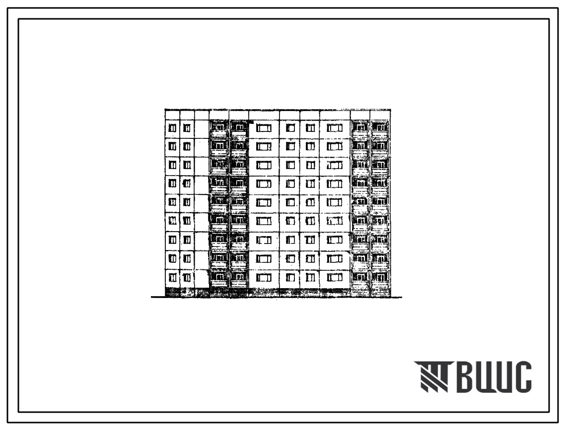 Типовой проект 97-0274с.86 Блок-секция 9-этажная 36-квартирная поворотная с внутренним углом 135 градусов левая 2Б-2Б-3Б-5Б