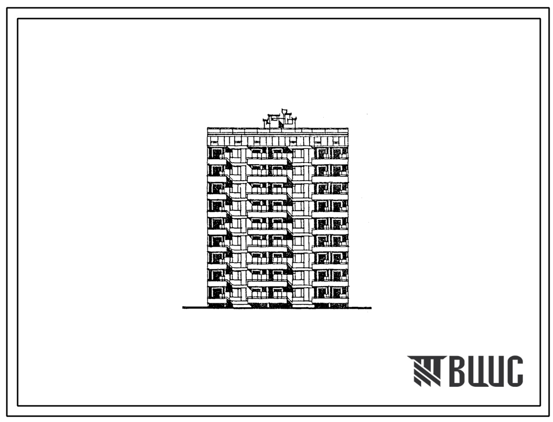 Типовой проект 67-039.87 Девятиэтажная  блок-секция рядовая  на 36 квартир 1, 2, 3, 3
