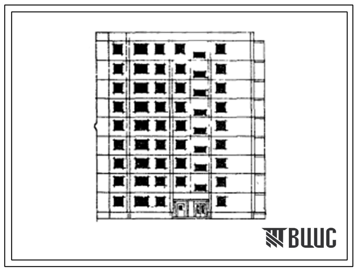 Типовой проект 83-015 9-этажная 36-квартирная торцовая блок-секция 1Б.2Б.2Б.3Б (левая)