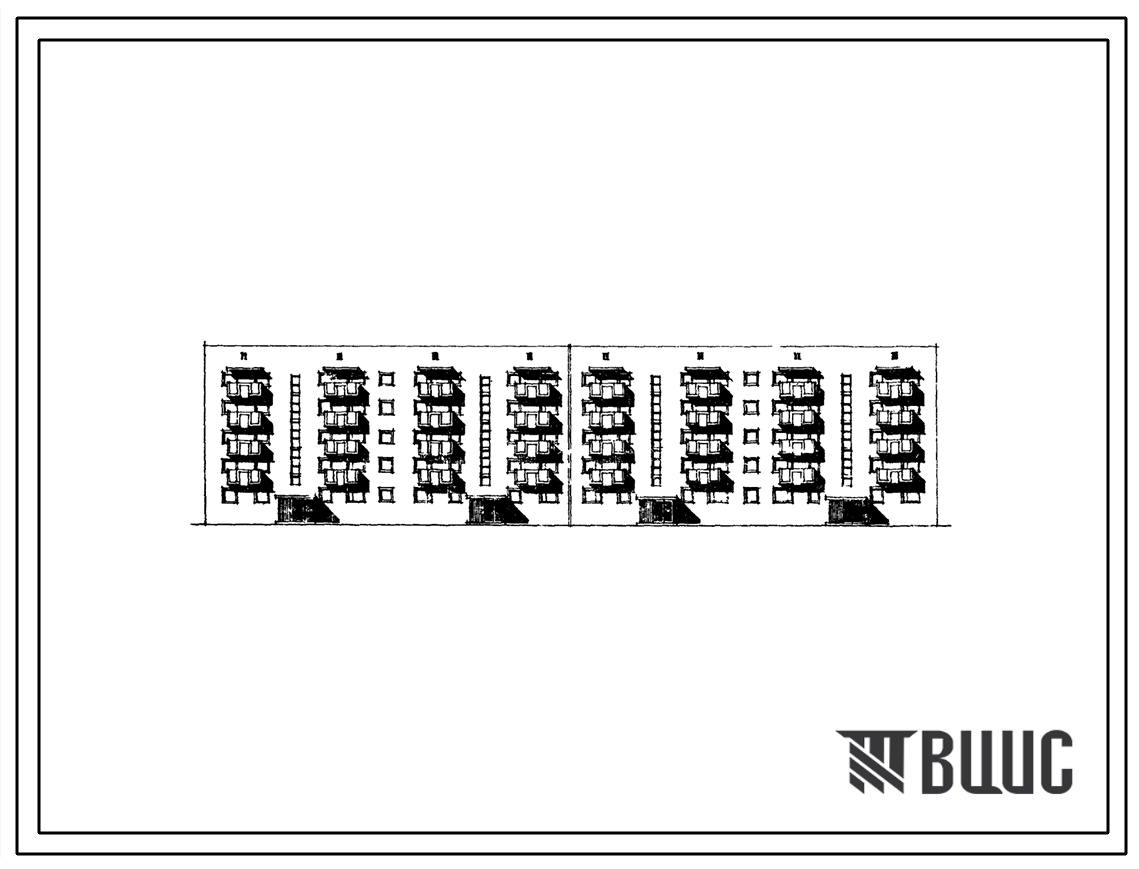 Типовой проект 114-114-13с/1 Пятиэтажный четырехсекционный жилой дом на 60 квартир (двухкомнатных 2Б-40, трехкомнатных 3Б-10, четырехкомнатных 4Б-10) со стенами из кирпича. Для строительства в 1В и 1Д климатических подрайонах сейсмичностью 7 баллов