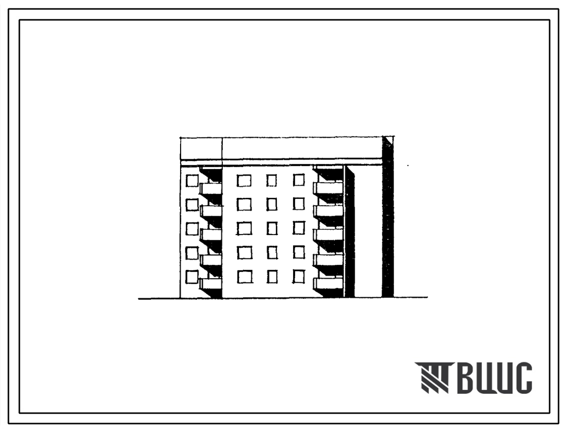 Типовой проект 89-0137.13.91 5-этажная торцовая блок-секция 1Б.2Б.3Б.3Б на 20 квартир (левая) (для строительства в Белорусской ССР)