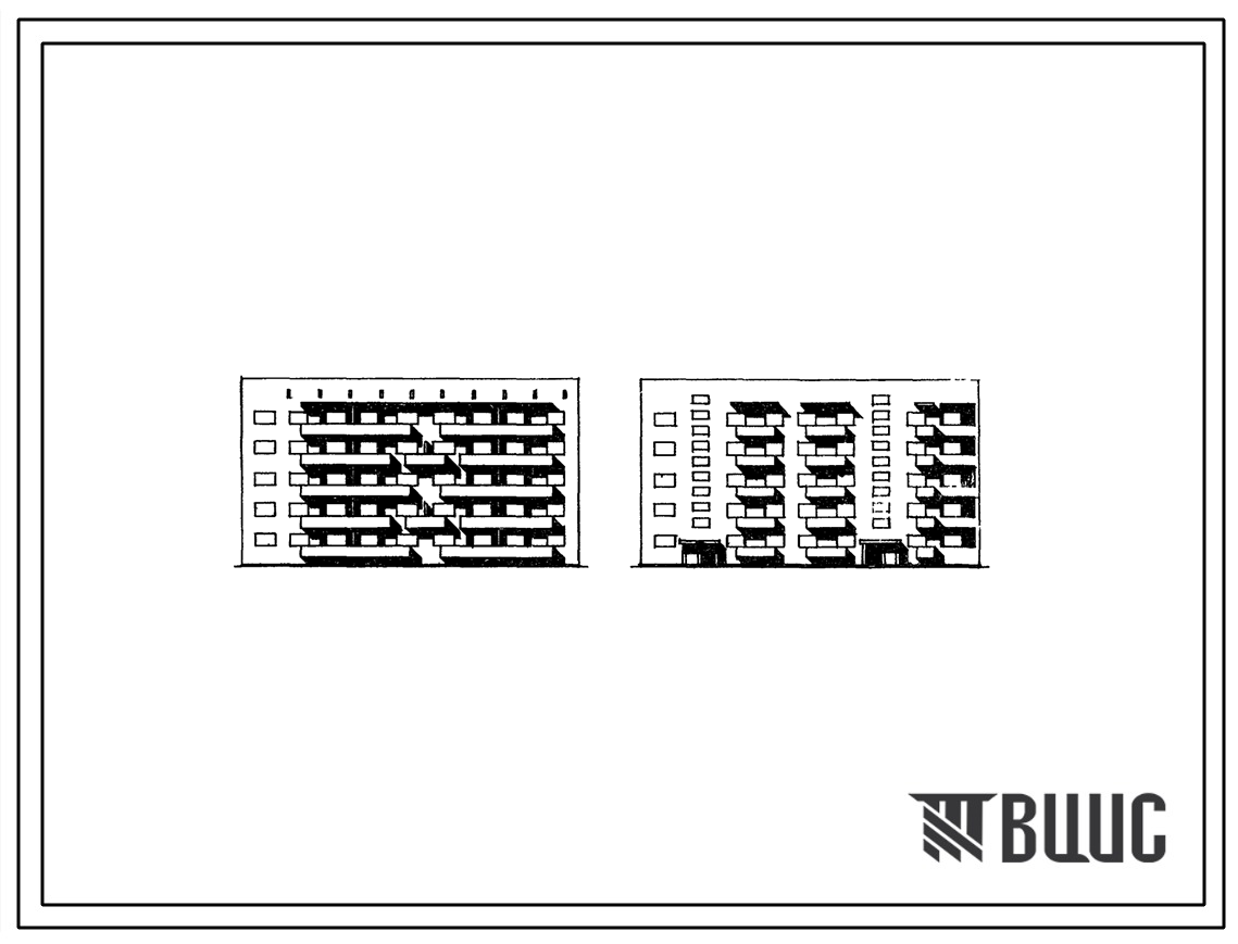 Типовой проект 67-03с/74 Пятиэтажная двойная блок-секция торцовая левая на 20 квартир (двухкомнатных 2Б-5; трехкомнатных 3Б-10; четерехкомнатных 4Б-5), для строительства в районах сейсмичностью 7 баллов