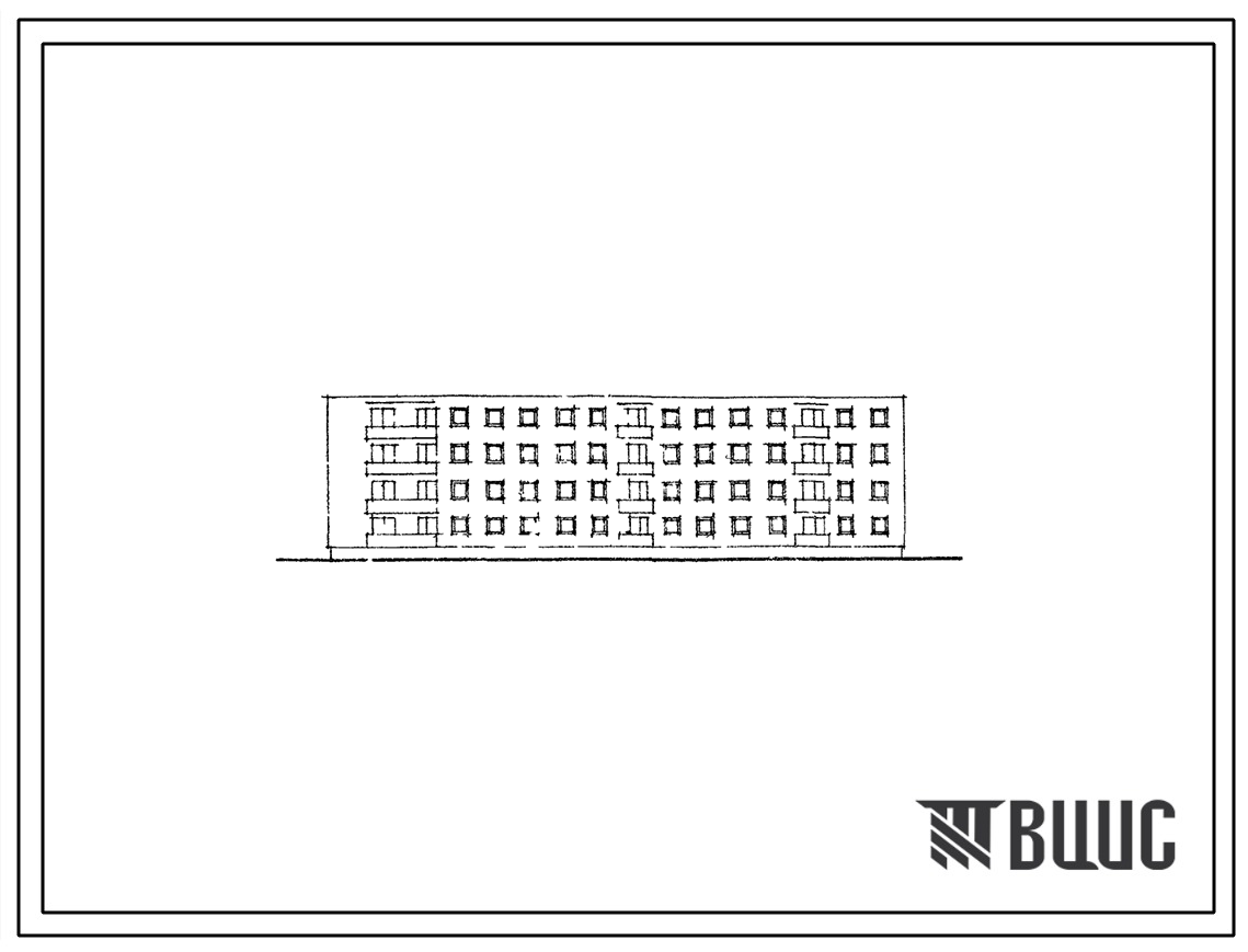 Типовой проект 70-05с 4-этажная блок-секция торцевая правая на 28 квартир с несущим сборно-монолитным железобетонным каркасом и заполнением стен из кирпича (в районах с сейсмичностью 9 баллов).