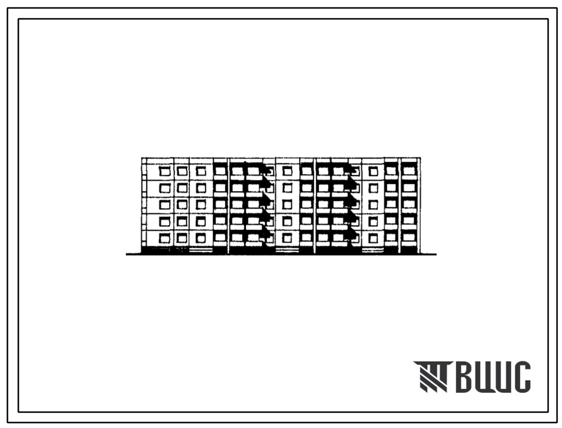Типовой проект 1-464ЛИ-А19Л Пятиэтажный трехсекционный дом на 45 квартир (однокомнатных –10, двухкомнатных – 20, трехкомнатных – 15). Секционный дом для строительства во 2В климатическом подрайоне Литовской ССР