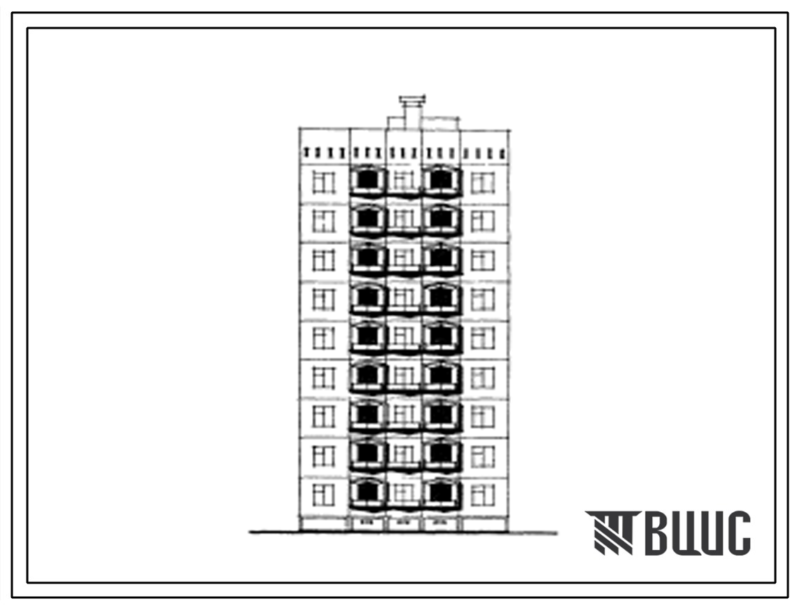 165-05с/1 Девятиэтажная блок-секция рядовая с торцевыми окончаниями на 18 квартир (двухкомнатных 2Б-9, четырехкомнатных 4Б-9). Для строительства в 4А климатическом подрайоне Таджикской ССР сейсмичностью 9 баллов на непросадочных грунтах (с вариантом – на