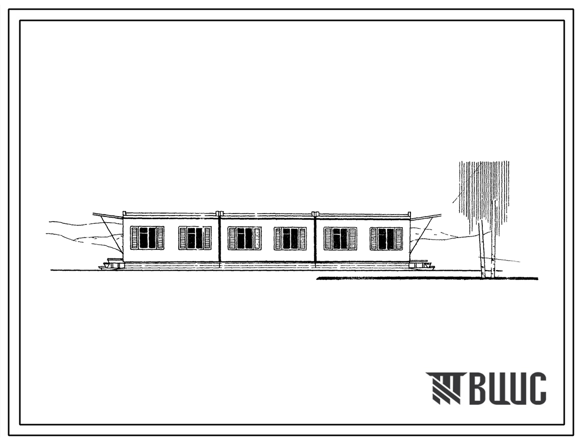 Типовой проект 420-04-51 Временные здания и сооружения контейнерного типа с деревянным каркасом и стальной опорной рамой по УТС серии 420-04. Общежитие на 16 человек.