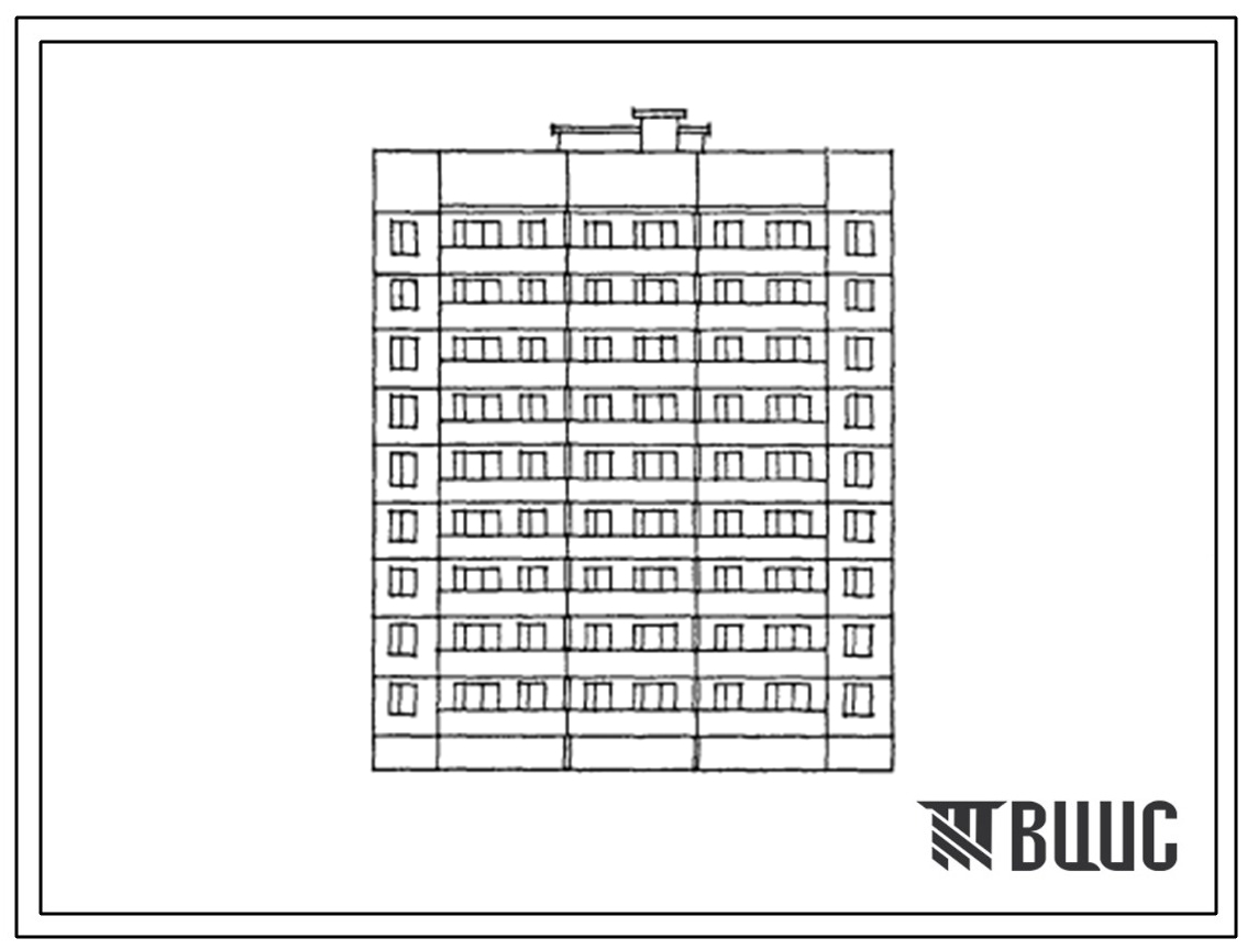 Типовой проект 83-058.13.87 Блок-секция 9-этажная 45-квартирная рядовая с торцевыми окончаниями 2-2-1-2-2. Для строительства в г.Тула и Тульской области.