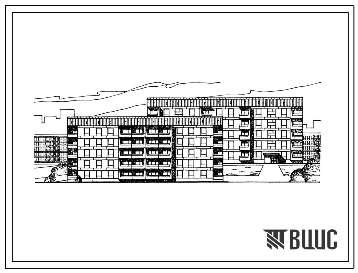 Типовой проект 87-078 Рядовая пятиэтажная блок-секция на 30 квартир (двухкомнатных 2Б-10, трехкомнатных 3А-10, трехкомнатных 3Б-10).
