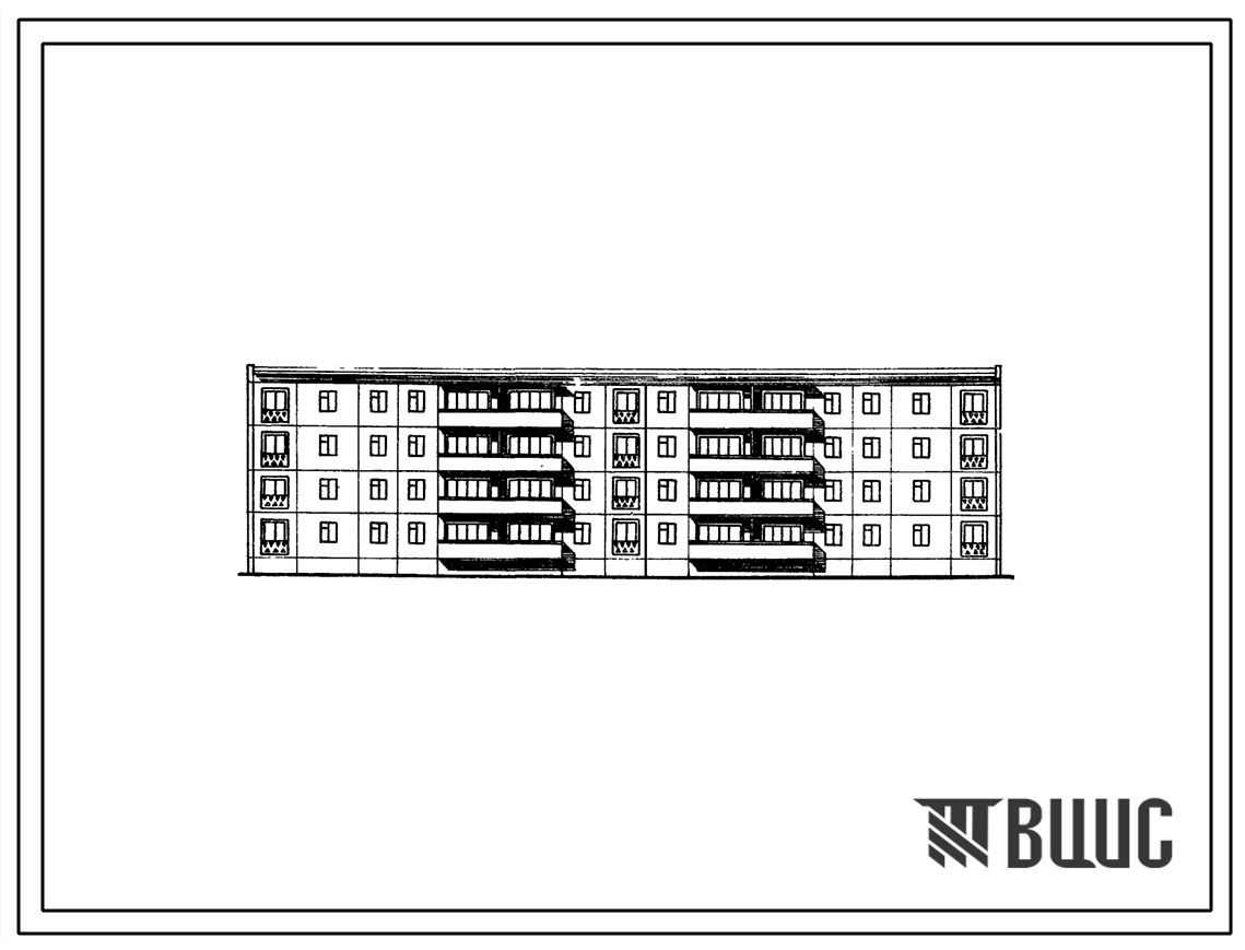 Типовой проект 111-203-7с Четырехэтажный 32 квартирный трехсекционный жилой дом с 1-2-3-4-х комнатными квртирами типа «А» и «Б».