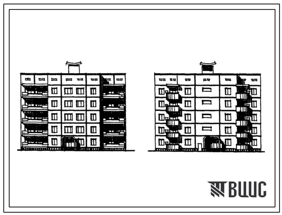 Типовой проект 168-01с Пятиэтажная рядовая блок-секция на 20 квартир 3А.2Б.2Б.3А.