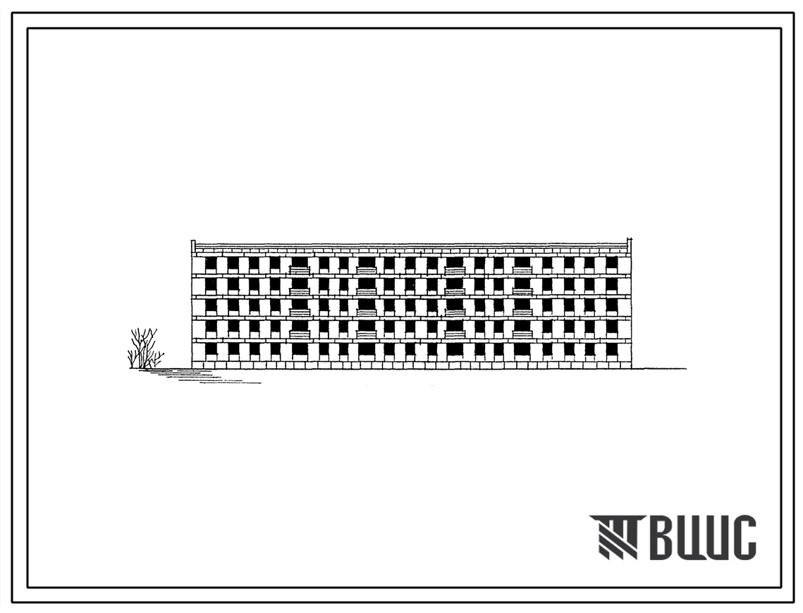 Типовой проект 1-306с-32б  Пятиэтажный жилой дом на 60 квартир со стенами из крупных легкобетонных блоков.