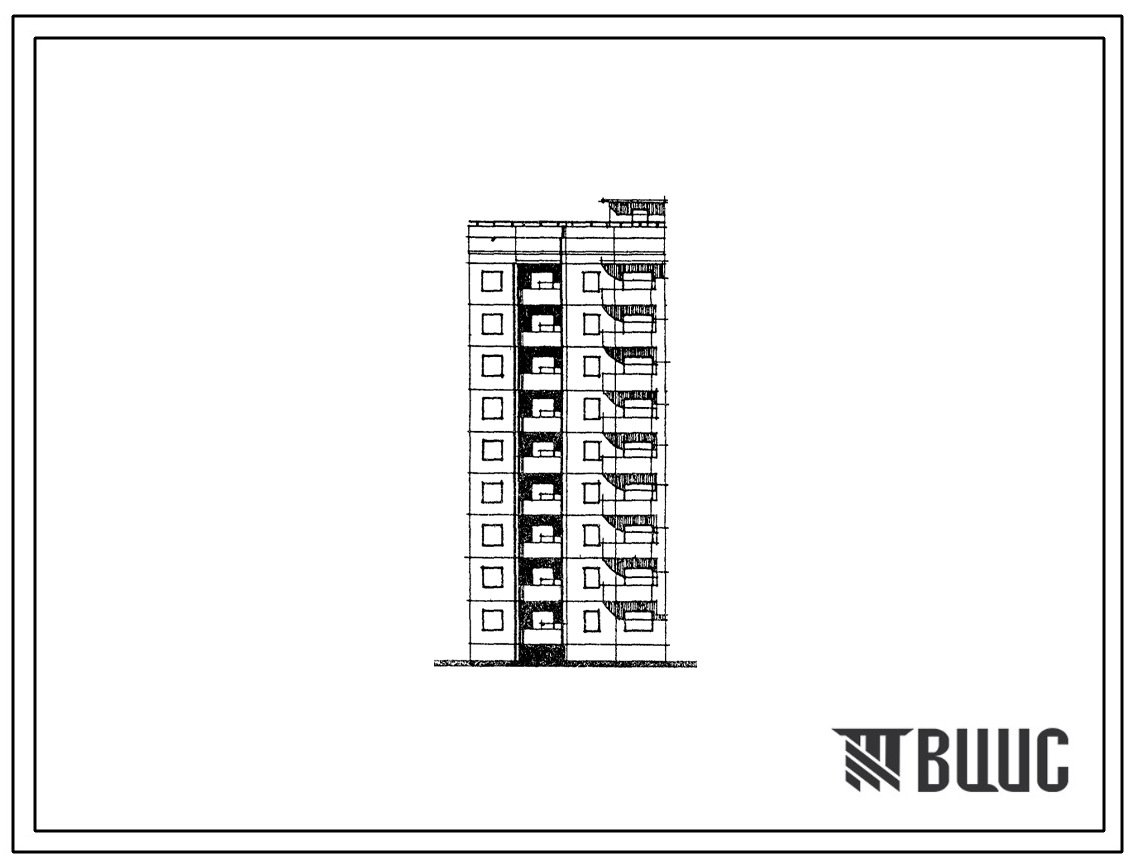 Типовой проект 94-0117.84 9-этажный 18-квартирный блок-элемент, левый Б 2л. 1Б-4Б /для строительства в г. Херсоне/