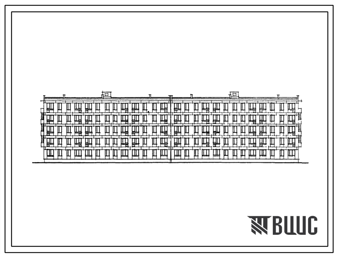 Типовой проект 1-439А-43  Пятиэтажный крупноблочный жилой дом для малосемейных на 120 квартир для строительства во II и III строительно-климатических зонах.