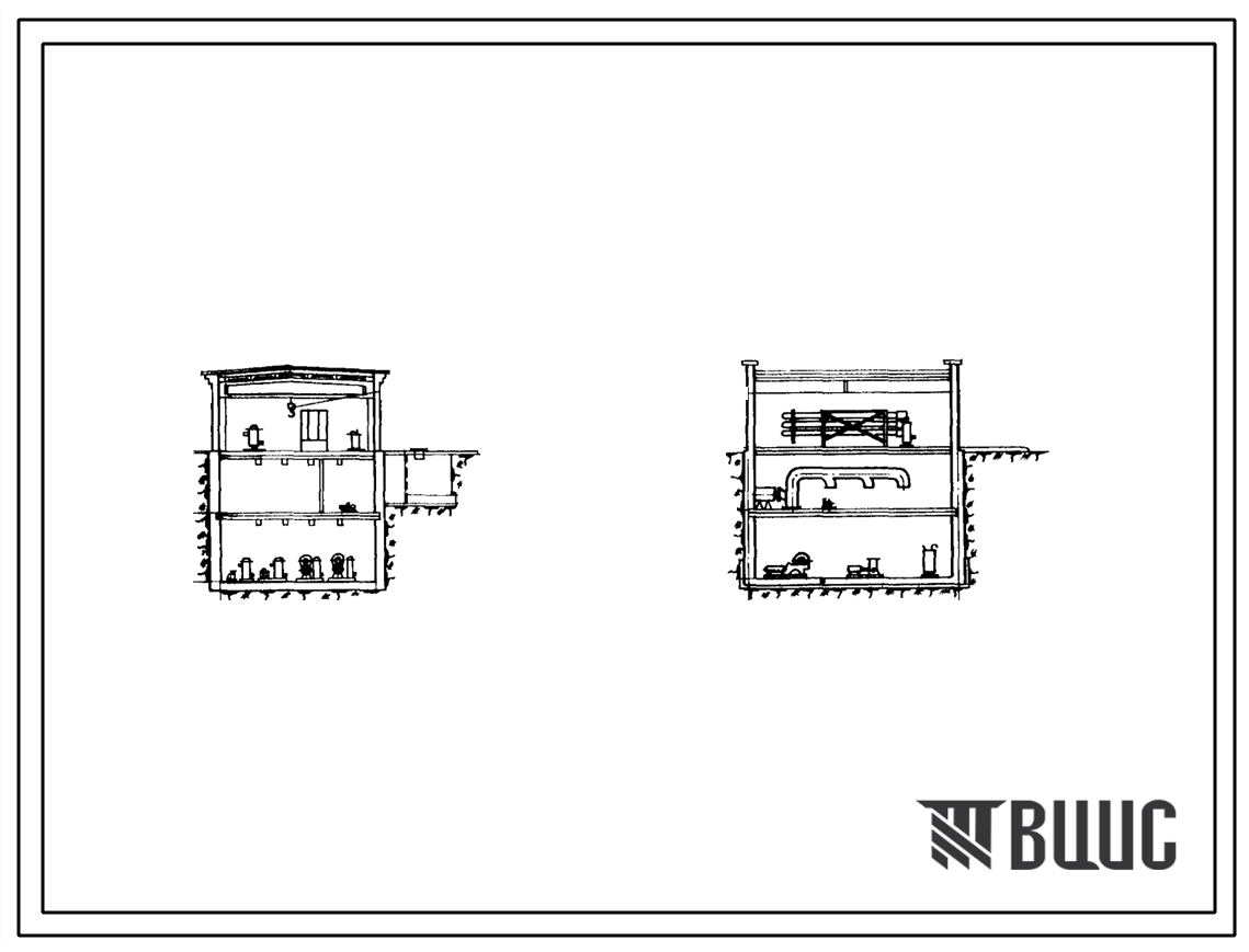 Типовой проект 903-1-19/68 Мазутное хозяйство с двумя заглубленными прямоугольными железобетонными резервуарами емкостью по 500 м3. Теплоноситель высокотемпературная вода.
