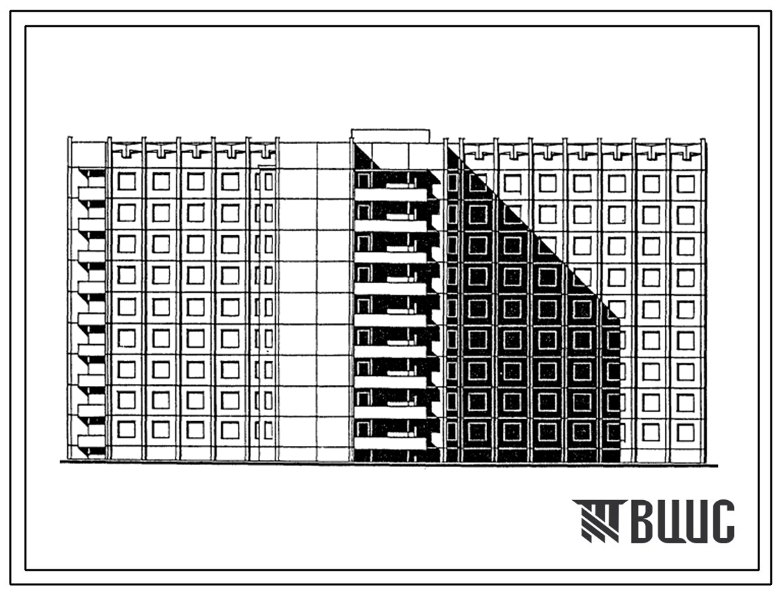 Типовой проект 151-125-73.13.87 Жилой дом 9-этажный для малосемейных на 144 квартиры (для строительства в Тюменской области)