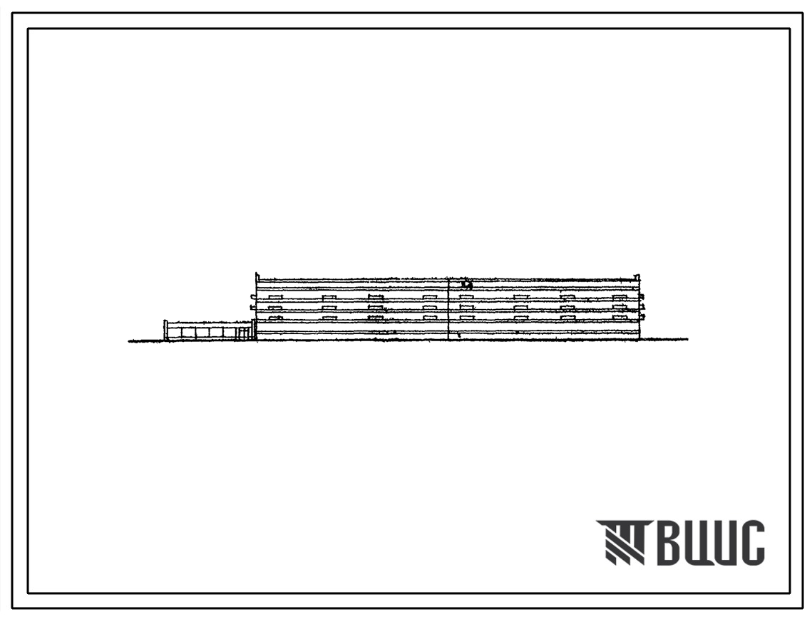 Типовой проект 1-306с-53 Альбомы VII и VIII  4-этажный жилой дом на 64(61) квартиры со стенами из крупных легкобетонных блоков (вариант со встроенно-пристроенным блоком I).