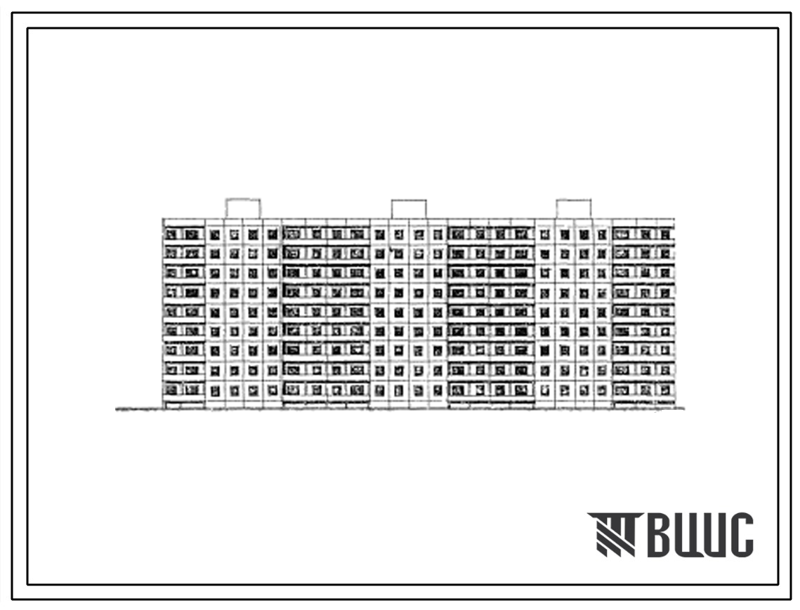 Типовой проект 1-464Д-93  Девятиэтажный крупнопанельный жилой дом на 216 квартир (однокомнатных  19, двухкомнатных  89, трехкомнатных  90, четырехкомнатных  18).
