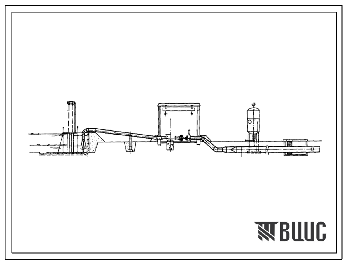 Типовой проект 820-218  Трехагрегатная насосная станция подачей 1150 л/с с напором 94,5 м, оборудованная насосами Д1600-90, для работы на закрытую сеть , с водозабором из канала (здание бескаркасное).