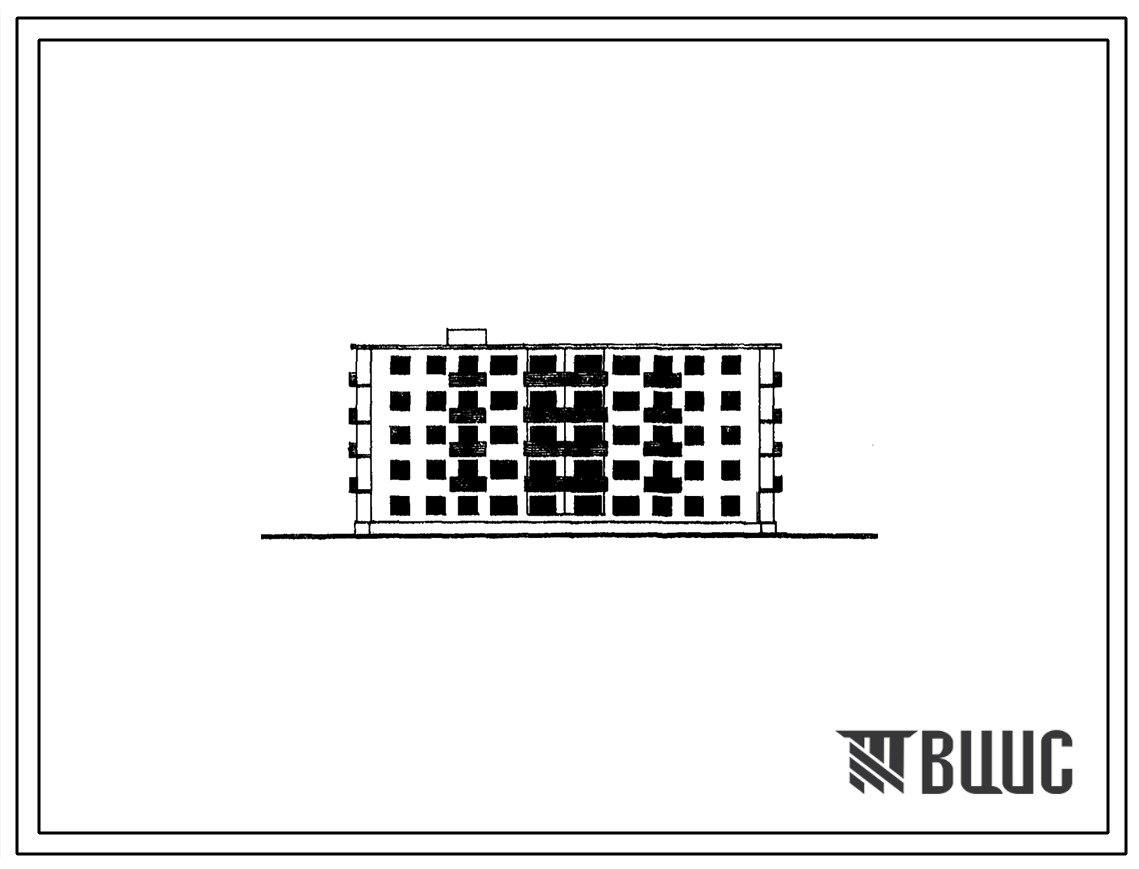 Типовой проект 1-447ЮС-1 Пятиэтажный двухсекционный 30 квартирный кирпичный дом с поперечными несущими стенами (однокомнатных  10, двухкомнатных  10, трехкомнатных  10).