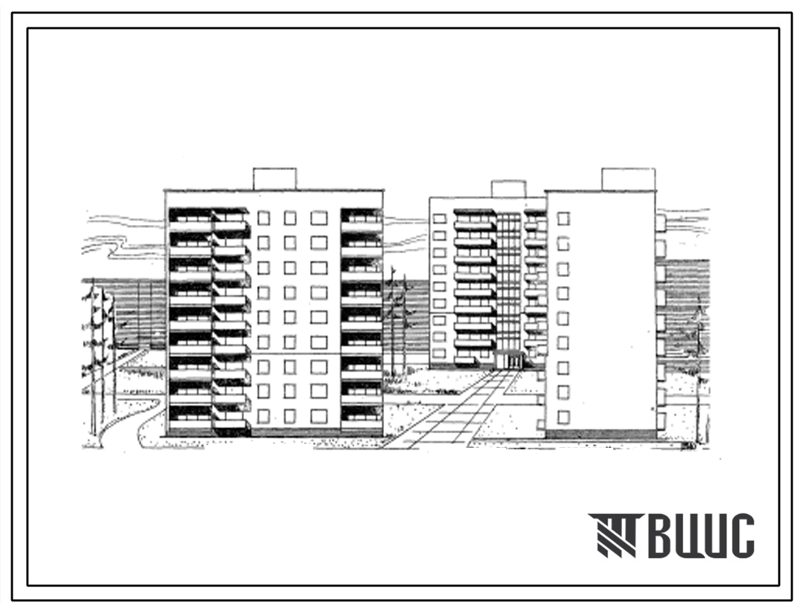 Типовой проект 87-021 Девятиэтажная блок-секция торцевая левая на 36 квартир для строительства во 2 и 3 строительно-климатических зонах.