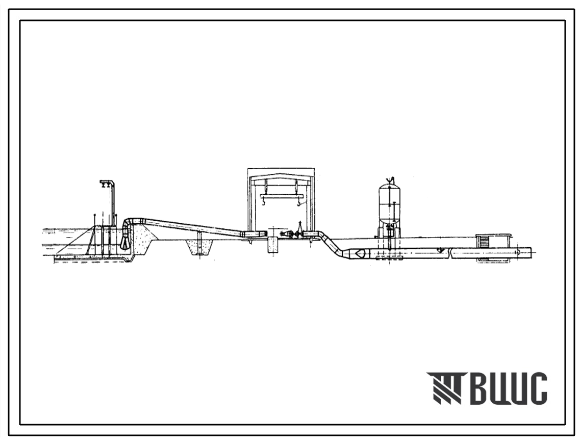 Типовой проект 820-228 Трехагрегатная насосная станция подачей 1150 л/с с напором 94,5 м, оборудованная насосами Д1600-90, для работы на закрытую сеть, с водозабором из канала.