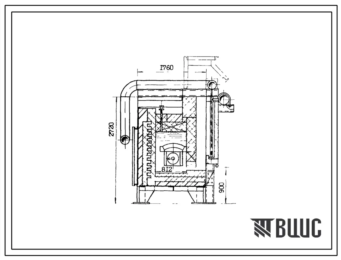Типовой проект 406-9-170 Печь нагревательная щелевая размерами пода 2,0х0,8 м на газе и мазуте среднего давления.