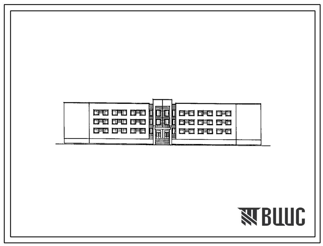 Типовой проект 224-1-470м.86 Школа на 13 классов (489-504 учащихся). Грунты вечномерзлые. Здание трехэтажное. Стены из кирпича.