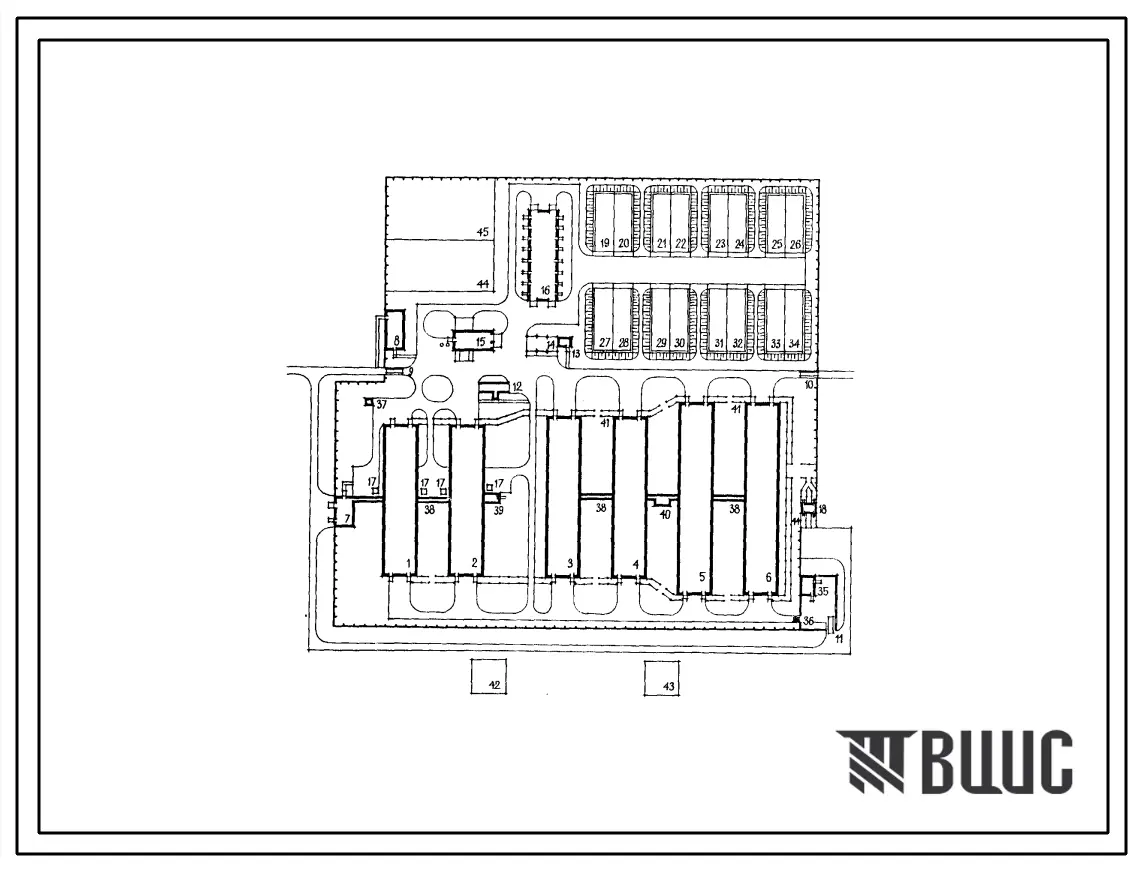 Типовой проект 801-01-63.86 Ферма выращивания и откорма 3000 голов молодняка крупного рогатого скота в год