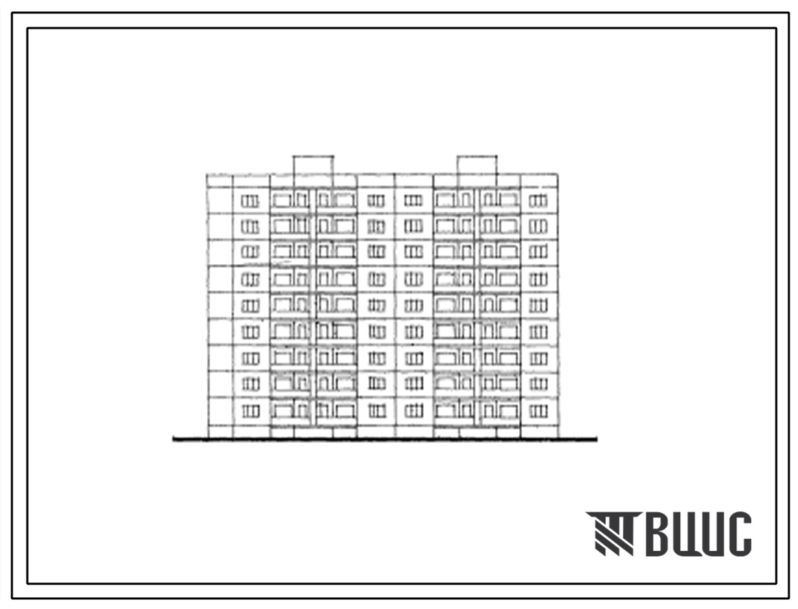 Типовой проект 127-026с Девятиэтажная торцовая блок-секция левая на 36 квартир (двухкомнатных 2Б-9; трехкомнатных 3Б-9; четырехкомнатных 4Б-9; пятикомнатных 5А-9) с шагом поперечных стен 3,0 и 4,8 м, для строительства в 4Б климатическом подрайоне Грузинск